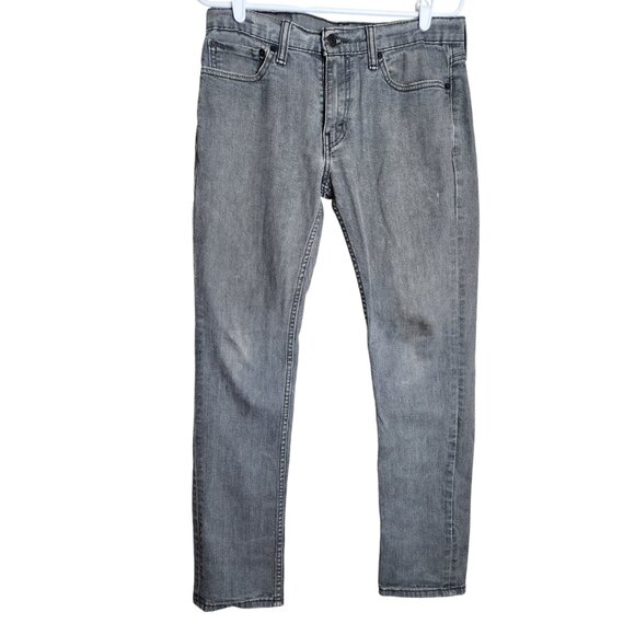 Levis 511 Men 32x30 Slim Fit Distressed Skater Grunge Gray Denim Jeans